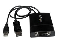 StarTech.com DisplayPort to DVI Adapter - Dual-Link - Active DVI-D Adapter for Your Monitor / Display - USB Powered - 2560x1600 (DP2DVID2) - DisplayPort / DVI-adapter - DisplayPort, USB (kun strøm) (hann) til DVI-D (hunn) låst - USB 2.0 / DisplayPort 1.2 - 37 cm - aktiv, USB-strøm, 2560 x 1600 (WQXGA)-støtte - svart DP2DVID2