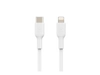 Belkin BoostCharge - Lightning-kabel - 24 pin USB-C hann til Lightning hann - 1 m - hvit - USB Power Delivery (18 W) CAA003BT1MWH