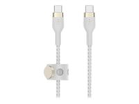 Belkin BoostCharge - USB-kabel - 24 pin USB-C (hann) til 24 pin USB-C (hann) - 3 m - hvit CAB011BT3MWH