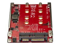 StarTech.com M.2 to SATA Adapter - Dual Slot - for 2.5in Drive Bay - RAID - M.2 SSD - M.2 Adapter - M.2 SSD Adapter (S322M225R) - Diskkontroller - M.2 - M.2 Card - RAID 0, 1, JBOD, BIG - SATA 6Gb/s - rød S322M225R