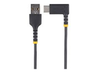 StarTech.com 6ft (2m) USB A to C Charging Cable Right Angle, Heavy Duty Fast Charge USB-C Cable, USB 2.0 A to Type-C, Durable and Rugged Aramid Fiber, 3A, S20/iPad/Pixel - High Quality USB Charging Cord (R2ACR-2M-USB-CABLE) - USB-kabel - USB (hann) rett til USB-C (hann) rettvinklet - Thunderbolt 3 / USB 2.0 - 3 A - 2 m - USB Power Delivery (60W) - svart R2ACR-2M-USB-CABLE