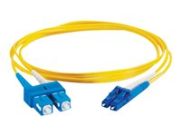 C2G LC-SC 9/125 OS1 Duplex Singlemode PVC Fiber Optic Cable (LSZH) - Koblingskabel - SC-enkeltmodus (hann) til LC-enkeltmodus (hann) - 1 m - 1 m - fiberoptisk - dupleks - 9 / 125 micron - OS1 - halogenfri - gul 85586