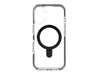 Zagg Santa Cruz Snap - Baksidedeksel for mobiltelefon - med ringstativ - MagSafe-samsvar - grafen - svart, gjennomsiktig - for Apple iPhone 16 702315501