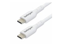 StarTech.com 2m (6.6ft) White USB-C Charging Cable, USB C Cable, USB 2.0 Type-C Laptop Charger Cord, 60W 3A Power Delivery, TPE Jacket, USB-C Data Transfer Cable, M/M - USB-kabel - USB-C (hann) til USB-C (hann) - USB 2.0 - 3 A - 2 m - USB Power Delivery (60W) - hvit USB2CC2MNCWHE