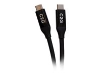 C2G 2.5ft (0.8m) USB-C Male to USB-C Male Cable (20V 5A) - USB4 (40Gbps) - USB-kabel - 24 pin USB-C (hann) til 24 pin USB-C (hann) - USB 2.0 / USB 3.2 / USB4 / Thunderbolt 3 - 20 V - 5 A - 80 cm - USB Power Delivery (100 W), reversible kontakter, gullglimtkontakter, 8K-støtte - svart C2G28877