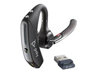 Poly Voyager 5200 - Voyager 5200 series - hodesett - i øret - over-øret-montering - Bluetooth - trådløs - USB-A via Bluetooth-adapter - svart - Certified for Microsoft Teams 7K2F3AA