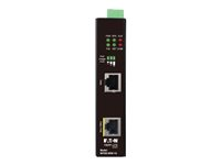 Eaton Tripp Lite Series Industrial Gigabit Ethernet PoE injector, 60W PoE++, 802.3bt, Midspan, -40C to +75C, IP30 housing, Dual 24~57VDC , DIN rail, 1 Port - Strøminjektor (DIN-skinnemonterbar) - AC 100-240 V - 60 watt - svart NPOEI-60W-1G