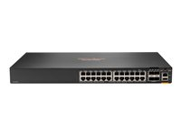 HPE Aruba CX 6300F - Switch - Kun horisontal overflatemontering - L3 - Styrt - 24 x 10/100/1000 (PoE+) + 4 x 50 Gigabit Ethernet SFP56 - front og side til bakside - rackmonterbar - PoE+ - TAA-samsvar S0G98A