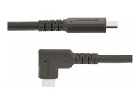 StarTech.com 1.6ft (50cm) Rugged Right Angle USB-C Cable, USB 3.2 Gen 2 (10 Gbps), USB C to C Data Transfer Cable, 4K 60Hz DP Alt Mode, 100W Power Delivery - 90 Degree USB-C Cable (RUSB31CC50CMBR) - USB-kabel - 24 pin USB-C (hann) rett til 24 pin USB-C (hann) rettvinklet - USB 3.2 Gen 2 - 50 cm - robust, 4K 60Hz støtte - svart RUSB31CC50CMBR