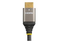 StarTech.com 3ft (1m) HDMI 2.1 Cable, Certified Ultra High Speed HDMI Cable 48Gbps, 8K 60Hz/4K 120Hz HDR10+ eARC, Ultra HD 8K HDMI Cable / Cord w/TPE Jacket, For UHD Monitor/TV/Display - Dolby Vision/Atmos, DTS-HD (HDMM21V1M) - Ultra High Speed - HDMI-kabel med Ethernet - HDMI hann til HDMI hann - 1 m - dobbeltisolert - grå, svart - passiv, 4K 120 Hz støtte, 8K 60Hz støtte - for P/N: 4PORT-8K-HDMI-SWITCH HDMM21V1M