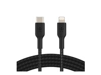 Belkin BoostCharge - Lightning-kabel - 24 pin USB-C hann til Lightning hann - 1 m - svart - USB Power Delivery (18 W) CAA004BT1MBK
