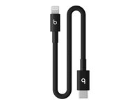 Beats - Lightning-kabel - 24 pin USB-C hann til Lightning hann - 20 cm - svart bolt - flettet kabel, reinforced design, Rask lading MEQM4ZM/A