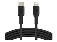Belkin BoostCharge - Lightning-kabel - 24 pin USB-C hann til Lightning hann - 1 m - svart - USB Power Delivery (18 W) CAA003BT1MBK