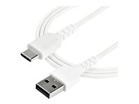 StarTech.com 1m USB A to USB C Charging Cable, Durable Fast Charge & Sync USB 2.0 to USB Type C Data Cord, Rugged TPE Jacket Aramid Fiber M/M 3A White, Samsung S10, S20, iPad Pro, Pixel - Heavy Duty and Rugged - USB-kabel - USB (hann) rett til 24 pin USB-C (hann) rett - Thunderbolt 3 / USB 2.0 - 1 m - hvit RUSB2AC1MW