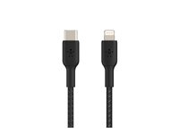 Belkin BoostCharge - Lightning-kabel - 24 pin USB-C hann til Lightning hann - 2 m - svart - USB Power Delivery (18 W) CAA004BT2MBK