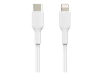 Belkin BoostCharge - Lightning-kabel - 24 pin USB-C hann til Lightning hann - 2 m - hvit - USB Power Delivery (18 W) CAA003BT2MWH