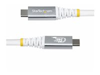 StarTech.com - USB-kabel - 24 pin USB-C (hann) til 24 pin USB-C (hann) - USB4 / Thunderbolt / DisplayPort 2.1 - 51.33 cm - 4K 120 Hz støtte, 8K 60Hz støtte, utvidet effektområde (EPR), støtte for Power Delivery 3,1 - hvit CC50CM80GUSB4CABLEW