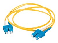 C2G SC-SC 9/125 OS1 Duplex Singlemode PVC Fiber Optic Cable (LSZH) - Koblingskabel - SC-enkeltmodus (hann) til SC-enkeltmodus (hann) - 1 m - 1 m - fiberoptisk - dupleks - 9 / 125 micron - OS1 - halogenfri - gul 85568